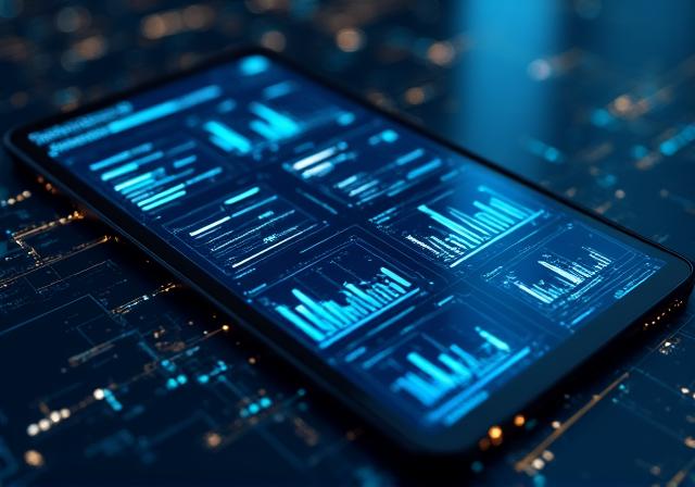 Intelligent AI-driven dashboard displaying automated business metrics