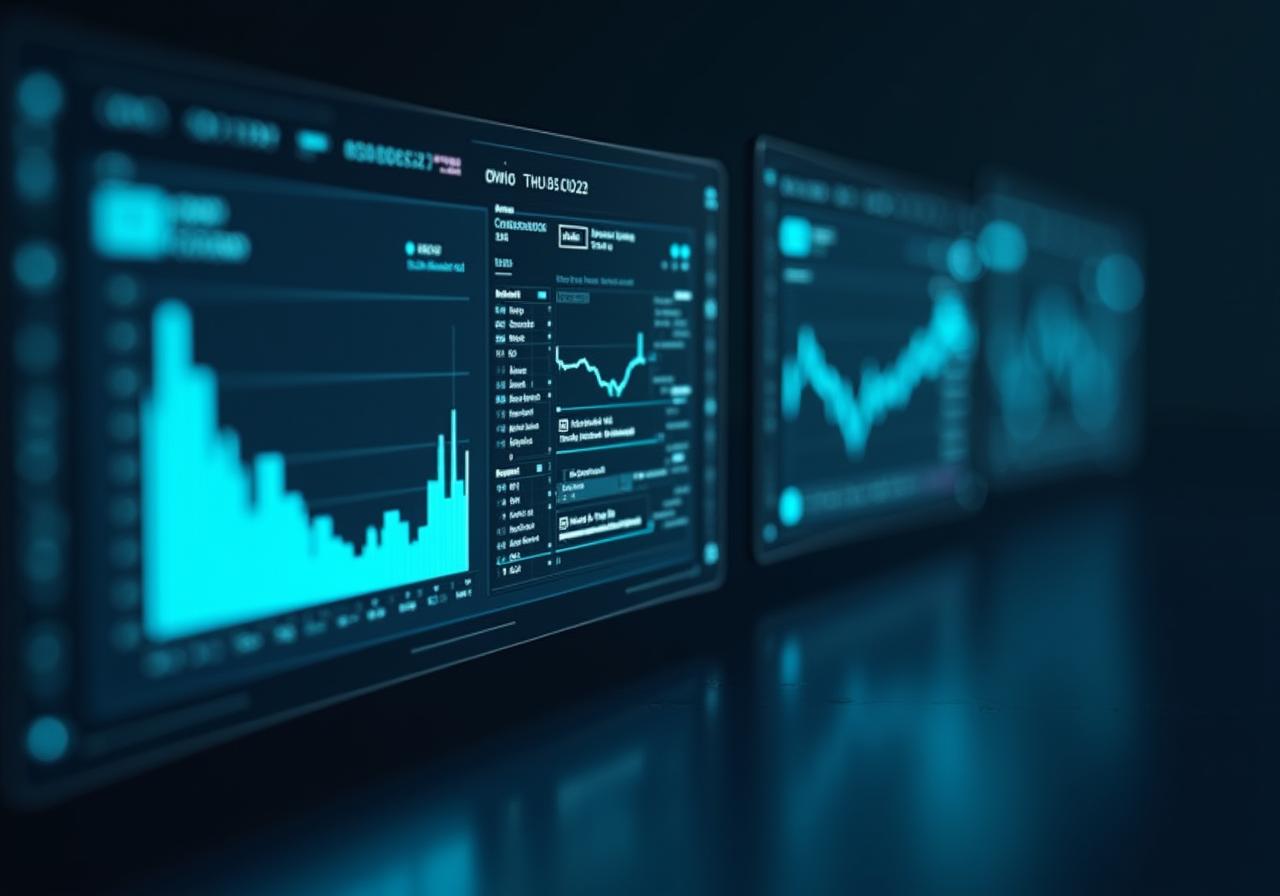 Abstract digital dashboard showing high-tech data insights