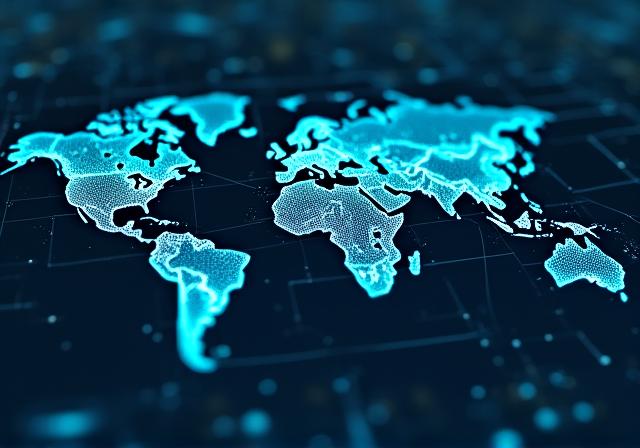 Immersive Geospatial mapping dashboard showing global logistics distribution
